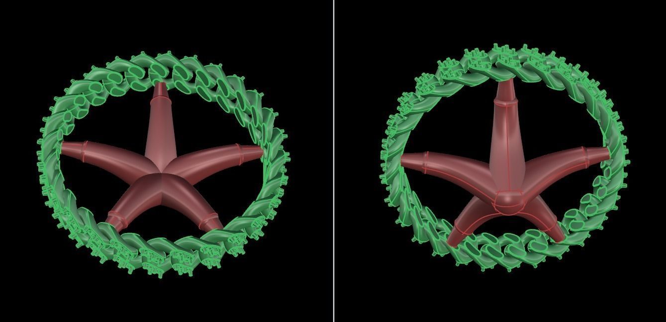 Cuban Link Diamond Band Ring SIZE 9 3D print model_10