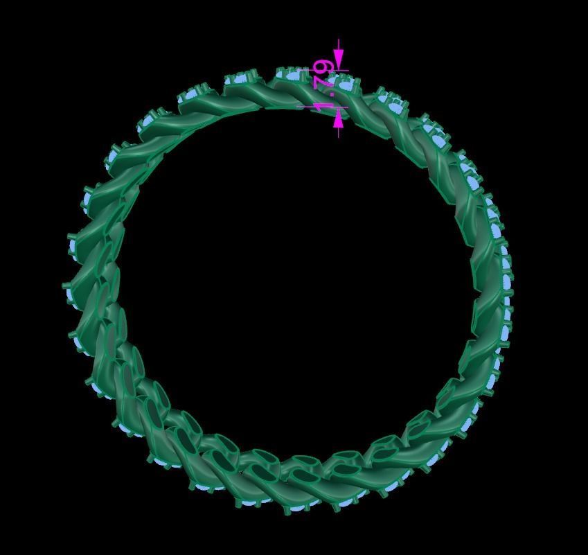 Cuban Link Diamond Band Ring SIZE 9 3D print model_7