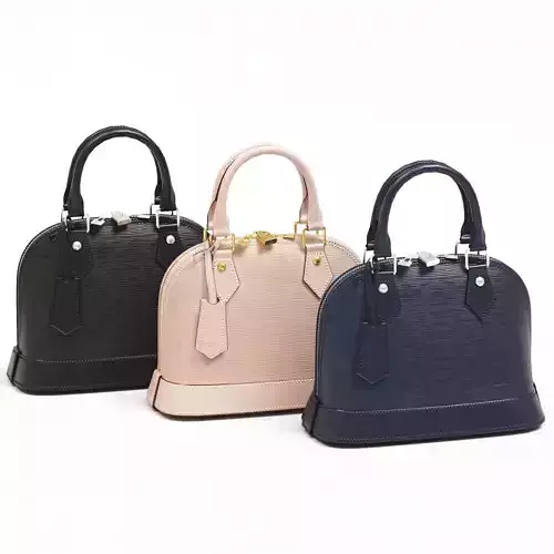 Louis Vuitton Alma BB Top Handle Bag in Epi Leather Neutrals Low-poly 3D model