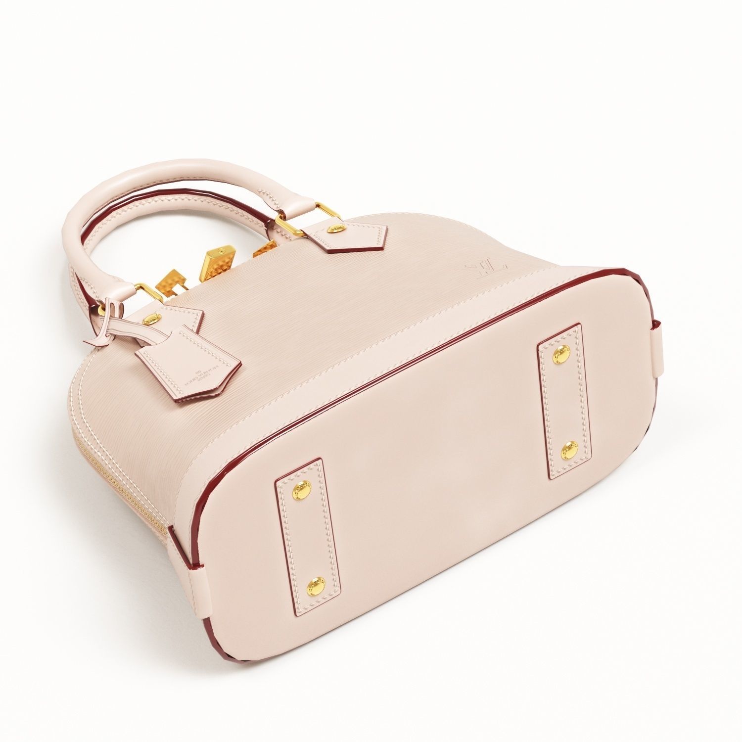 Louis Vuitton Alma BB Top Handle Bag in Epi Leather Neutrals Low-poly 3D model_13