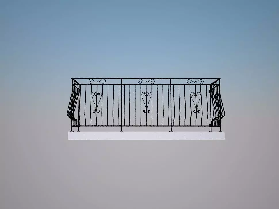 Art iron balcony NN1- 3D model architectural 3D model_0