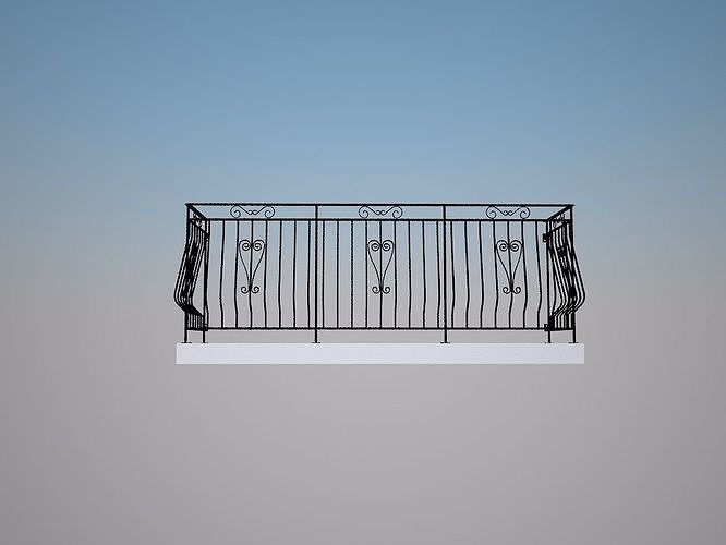 Art iron balcony NN1- 3D model architectural  3D model