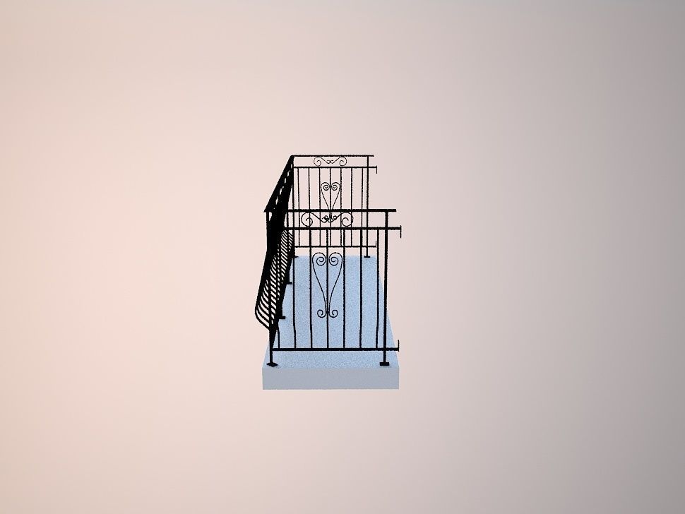 Art iron balcony NN1- 3D model architectural 3D model_5