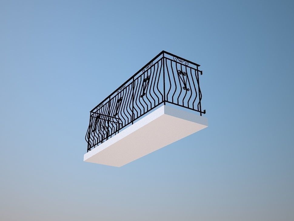Art iron balcony NN1- 3D model architectural 3D model_1