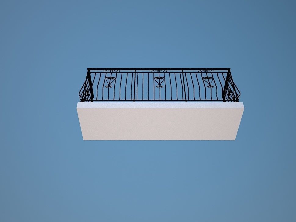 Art iron balcony NN1- 3D model architectural 3D model_6