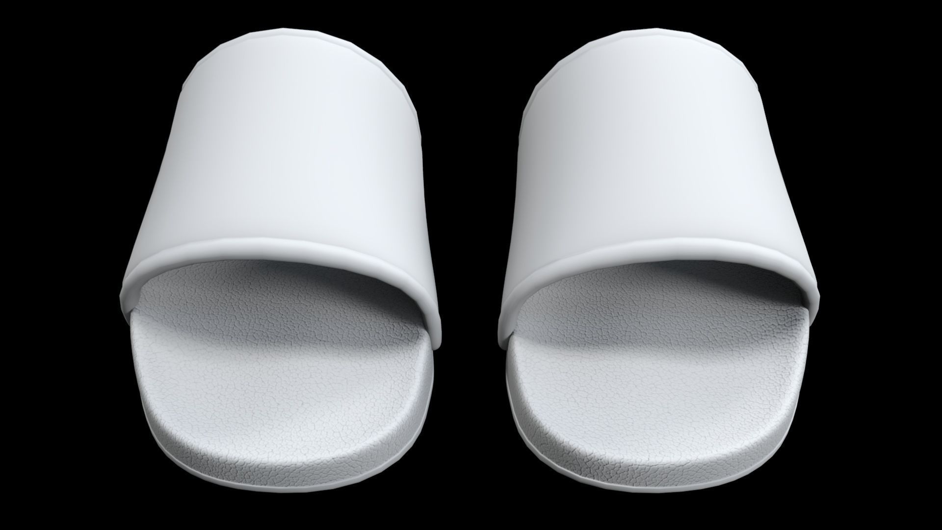 Pair of Sandal White Low-poly 3D model_8