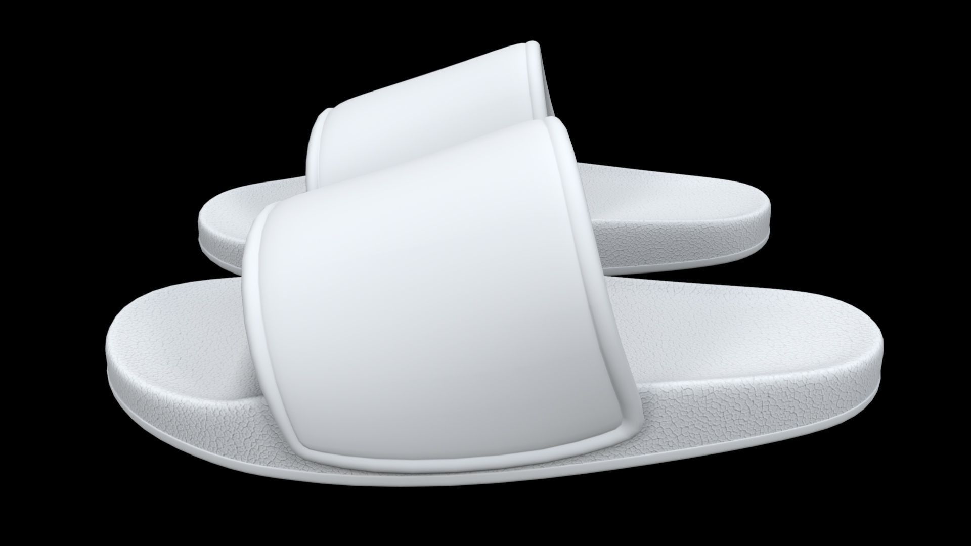 Pair of Sandal White Low-poly 3D model_6