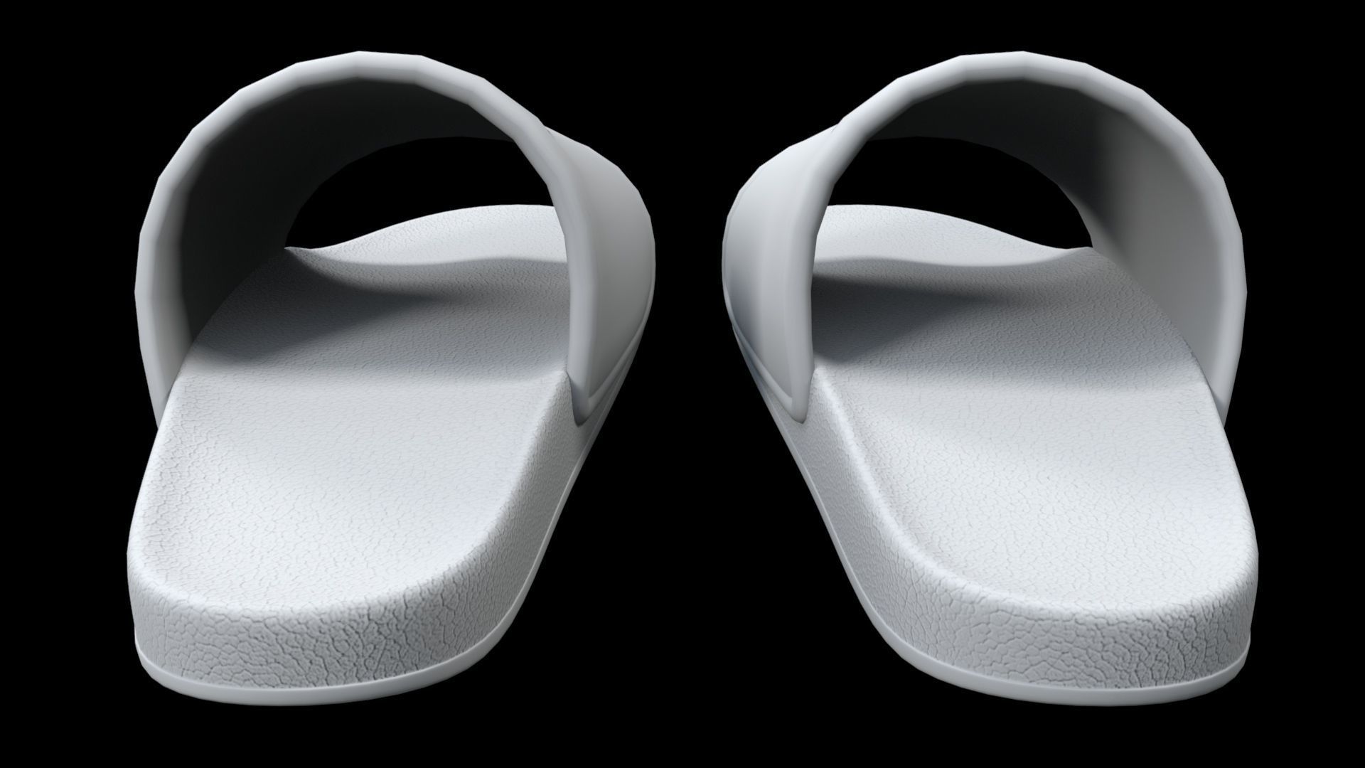 Pair of Sandal White Low-poly 3D model_10