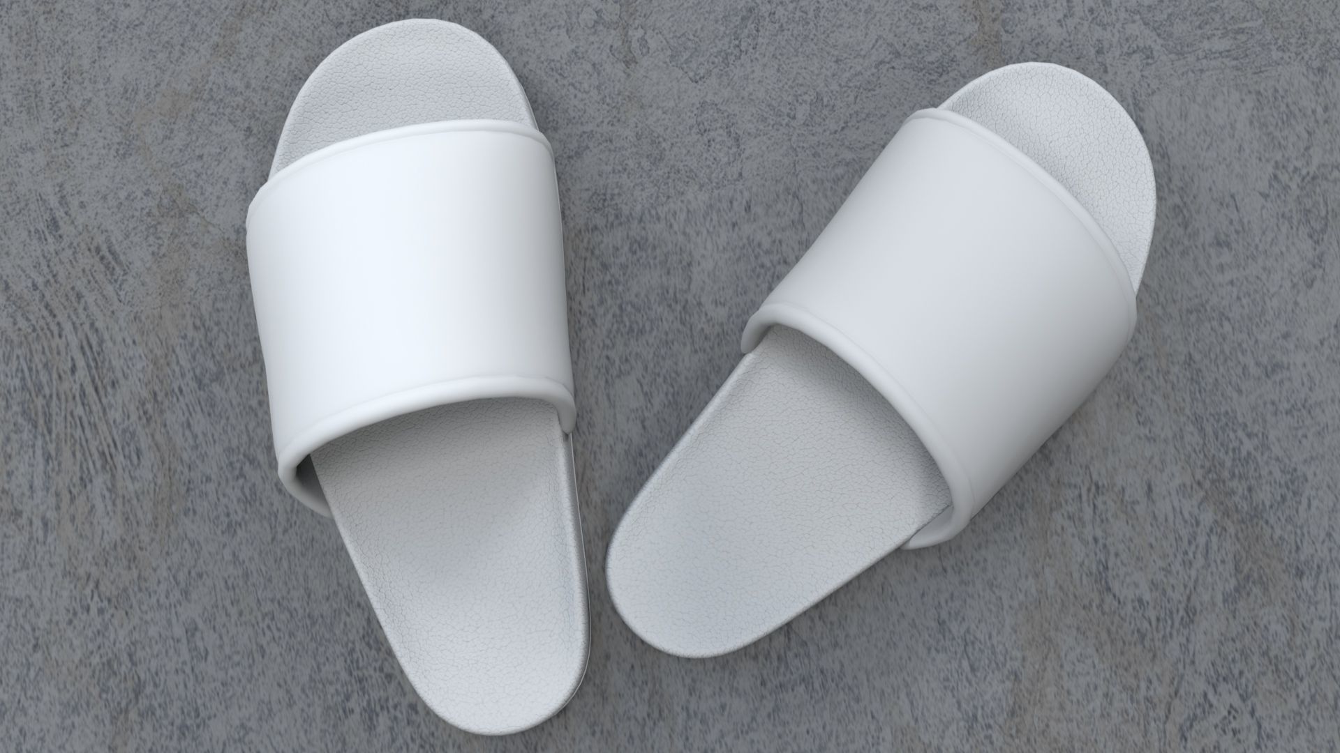 Pair of Sandal White Low-poly 3D model_4