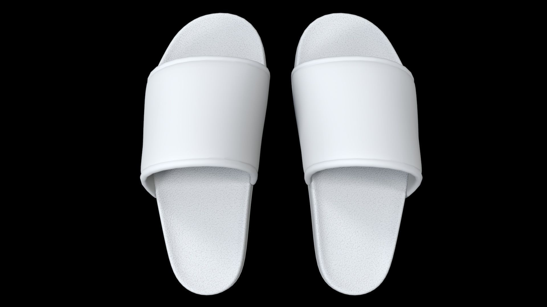 Pair of Sandal White Low-poly 3D model_11