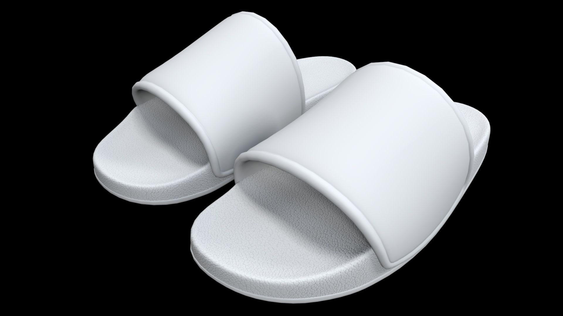Pair of Sandal White Low-poly 3D model_5