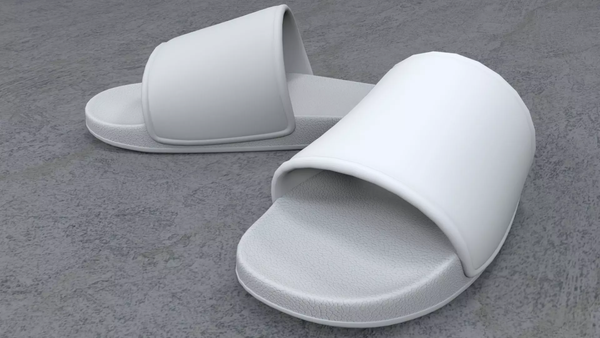 Pair of Sandal White Low-poly 3D model_0