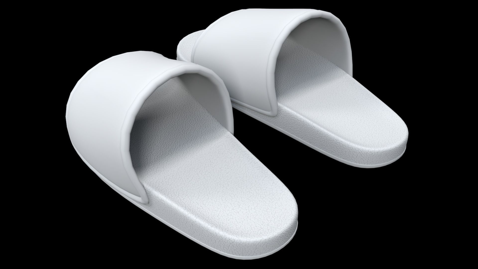Pair of Sandal White Low-poly 3D model_7