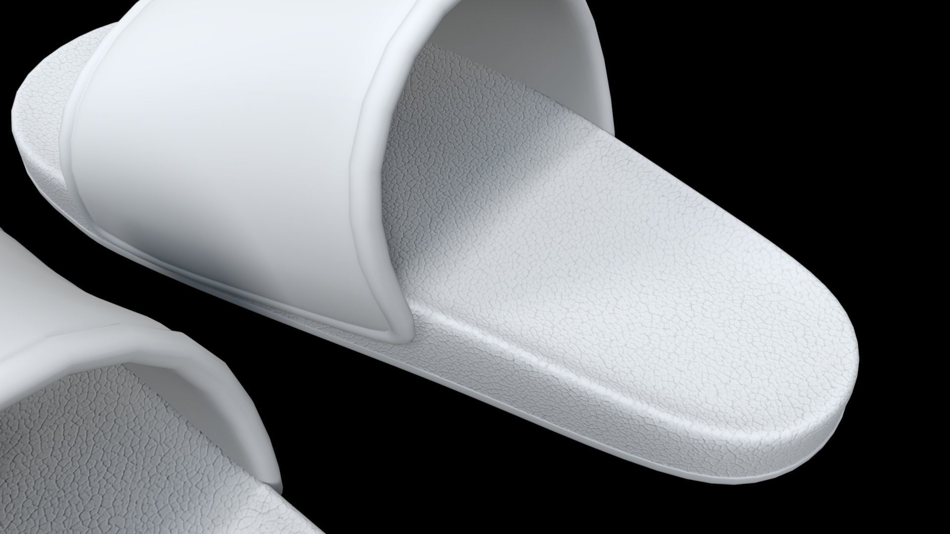 Pair of Sandal White Low-poly 3D model_12