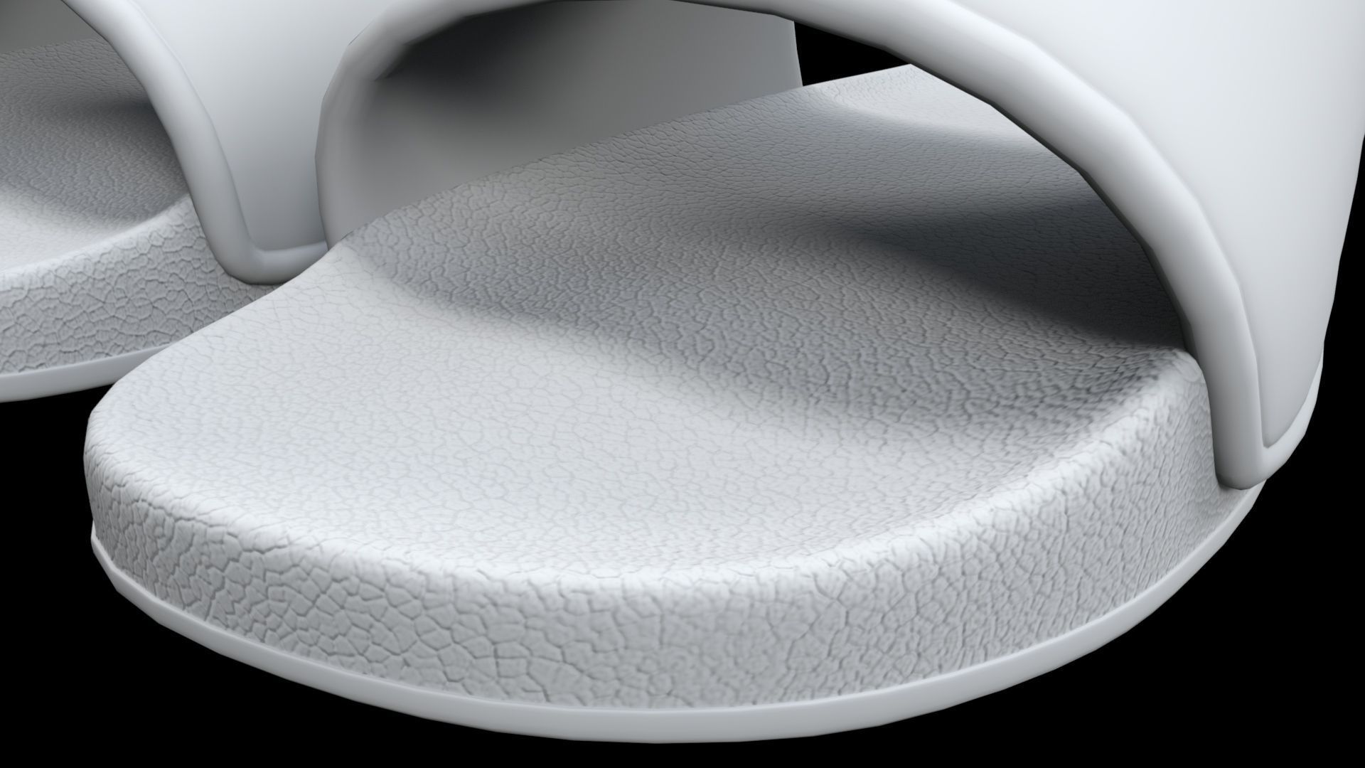 Pair of Sandal White Low-poly 3D model_9