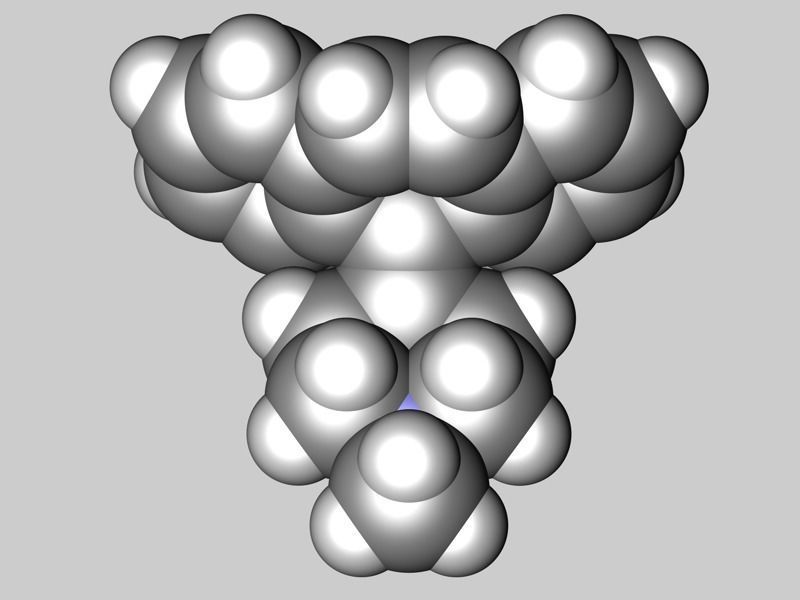 Cyproheptadine molecule 3D model_3