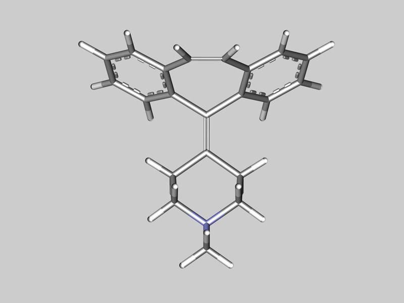 Cyproheptadine molecule 3D model_6