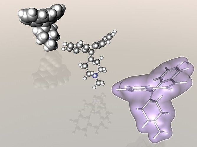 Cyproheptadine molecule 3D model