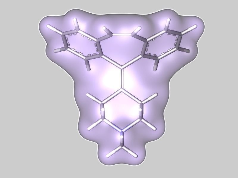 Cyproheptadine molecule 3D model_5