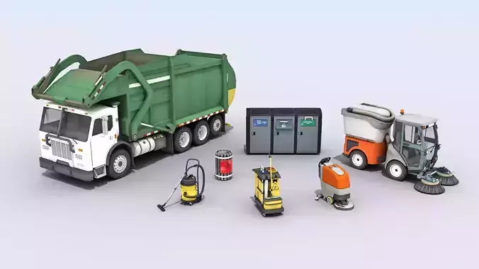 Cleaning And Garbage Equipment 3D Model Collection