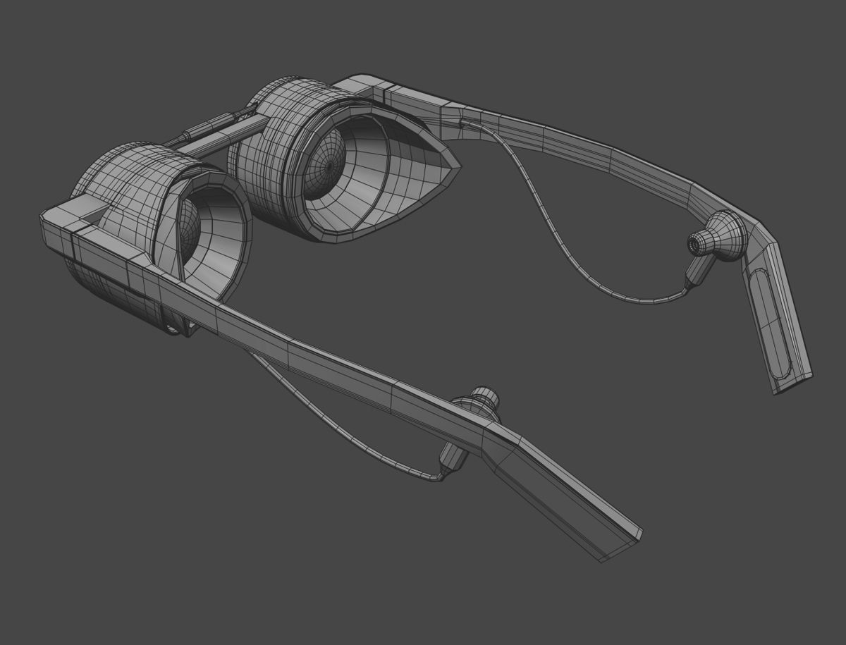 Modern looking minimalist VR headset Low-poly 3D model_11