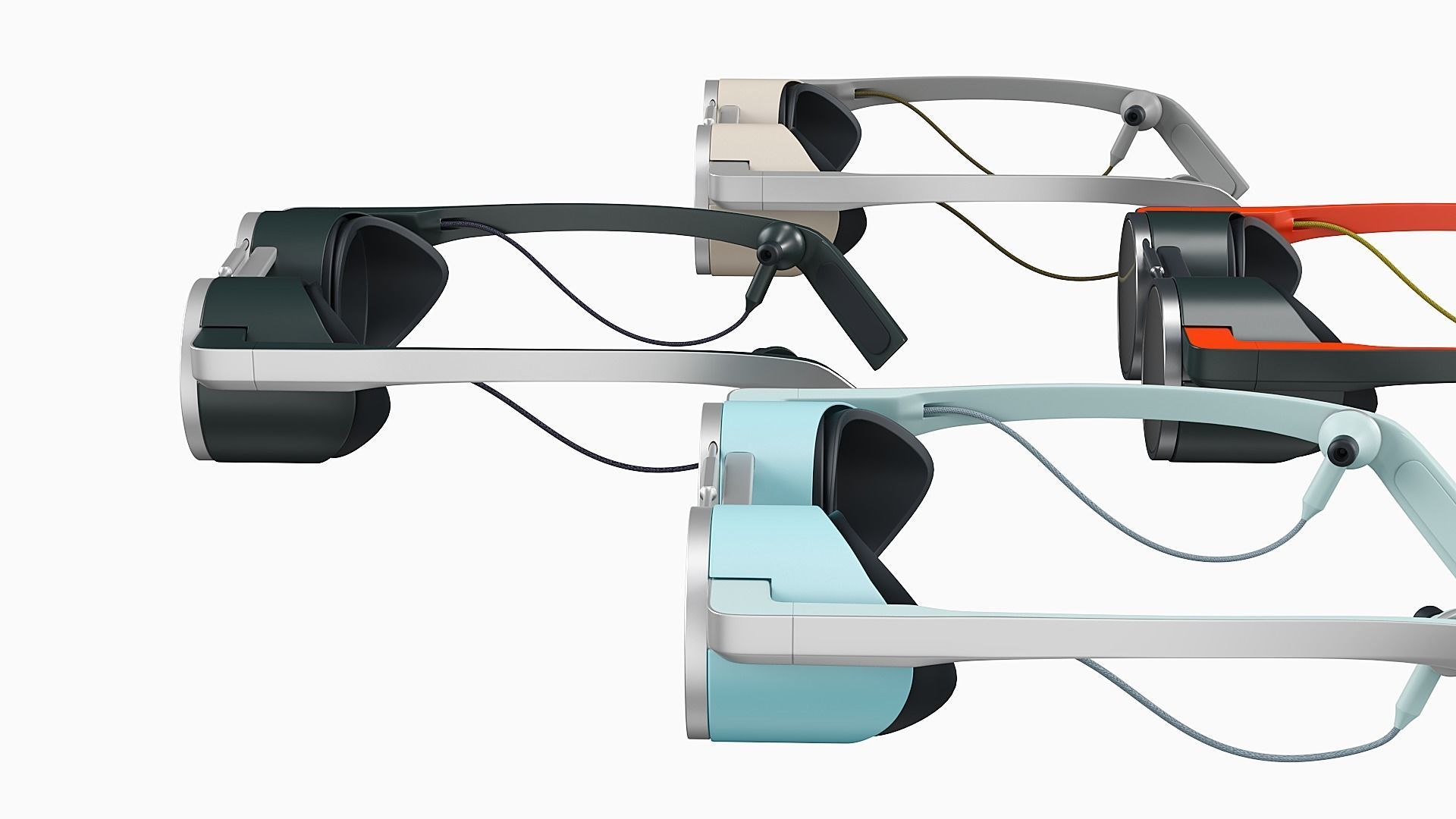 Modern looking minimalist VR headset Low-poly 3D model_5