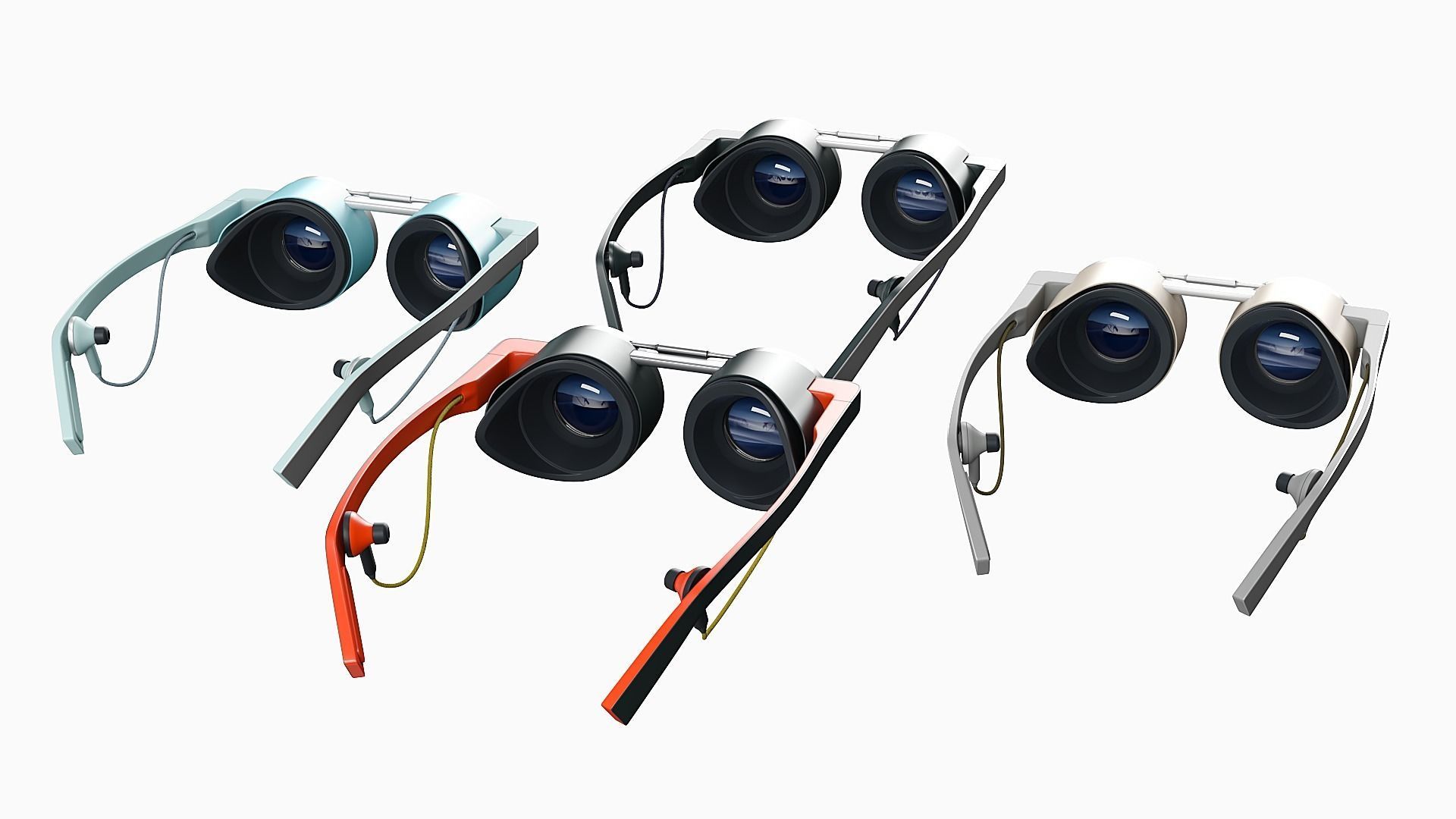 Modern looking minimalist VR headset Low-poly 3D model_1