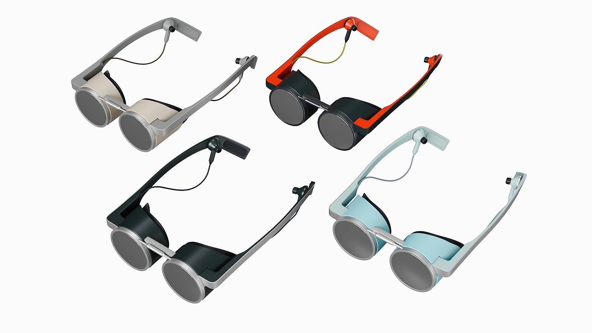 Modern looking minimalist VR headset Low-poly 3D model_2