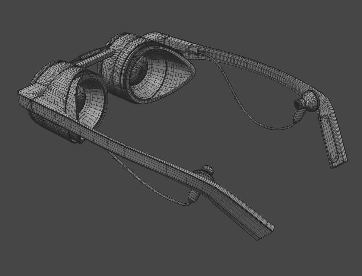 Modern looking minimalist VR headset Low-poly 3D model_12