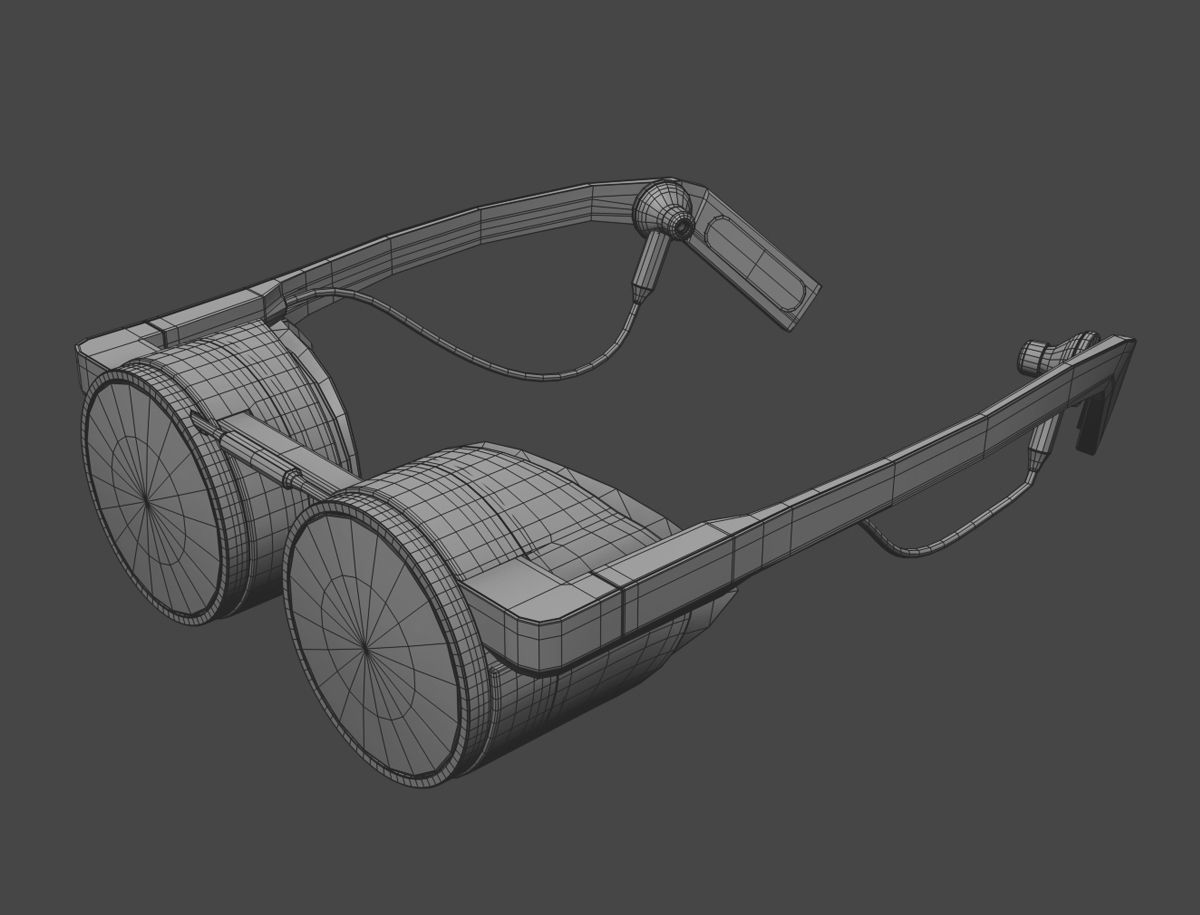 Modern looking minimalist VR headset Low-poly 3D model_14