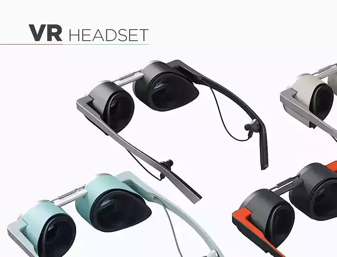 Modern looking minimalist VR headset Low-poly 3D model