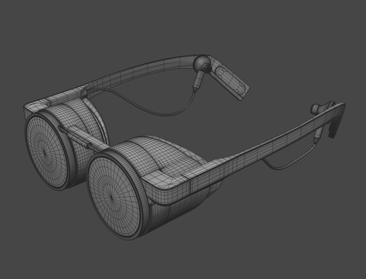 Modern looking minimalist VR headset Low-poly 3D model_13