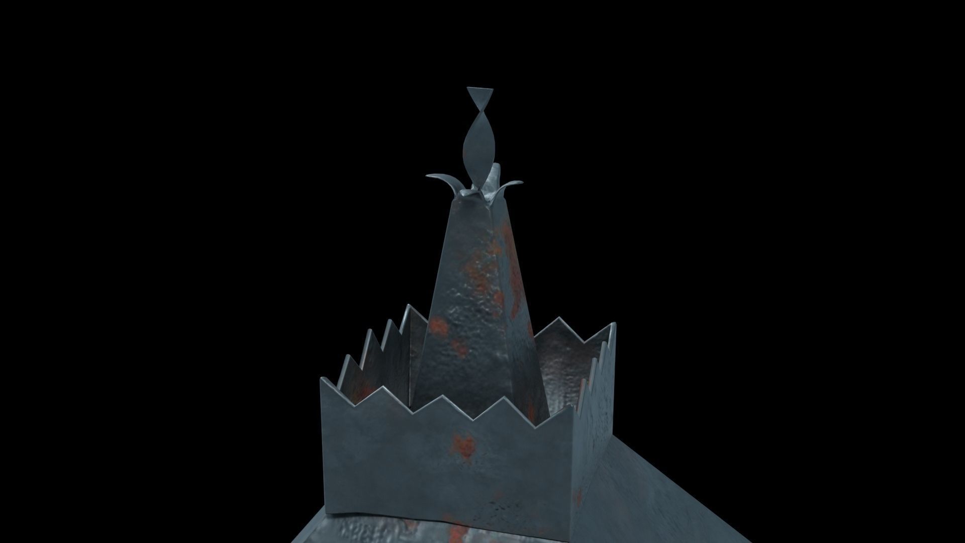 Lamp on Wood Wild West Low-poly 3D model_5