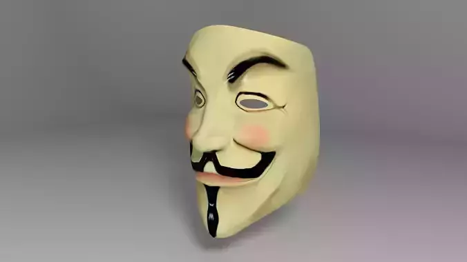 V for Vendetta and Anonymous mask Low-poly 3D model