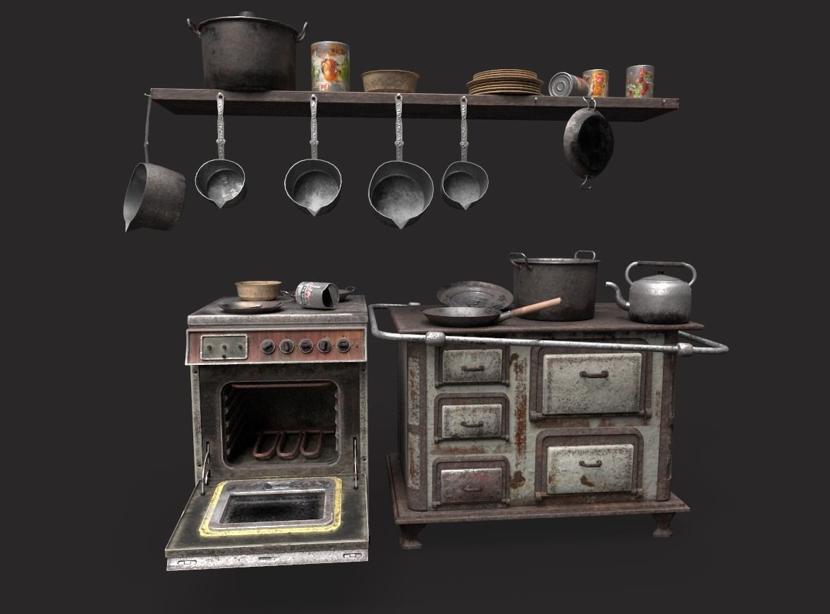 Abandoned Kitchen 3D model_2