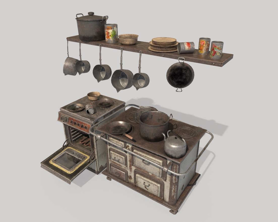 Abandoned Kitchen 3D model_5