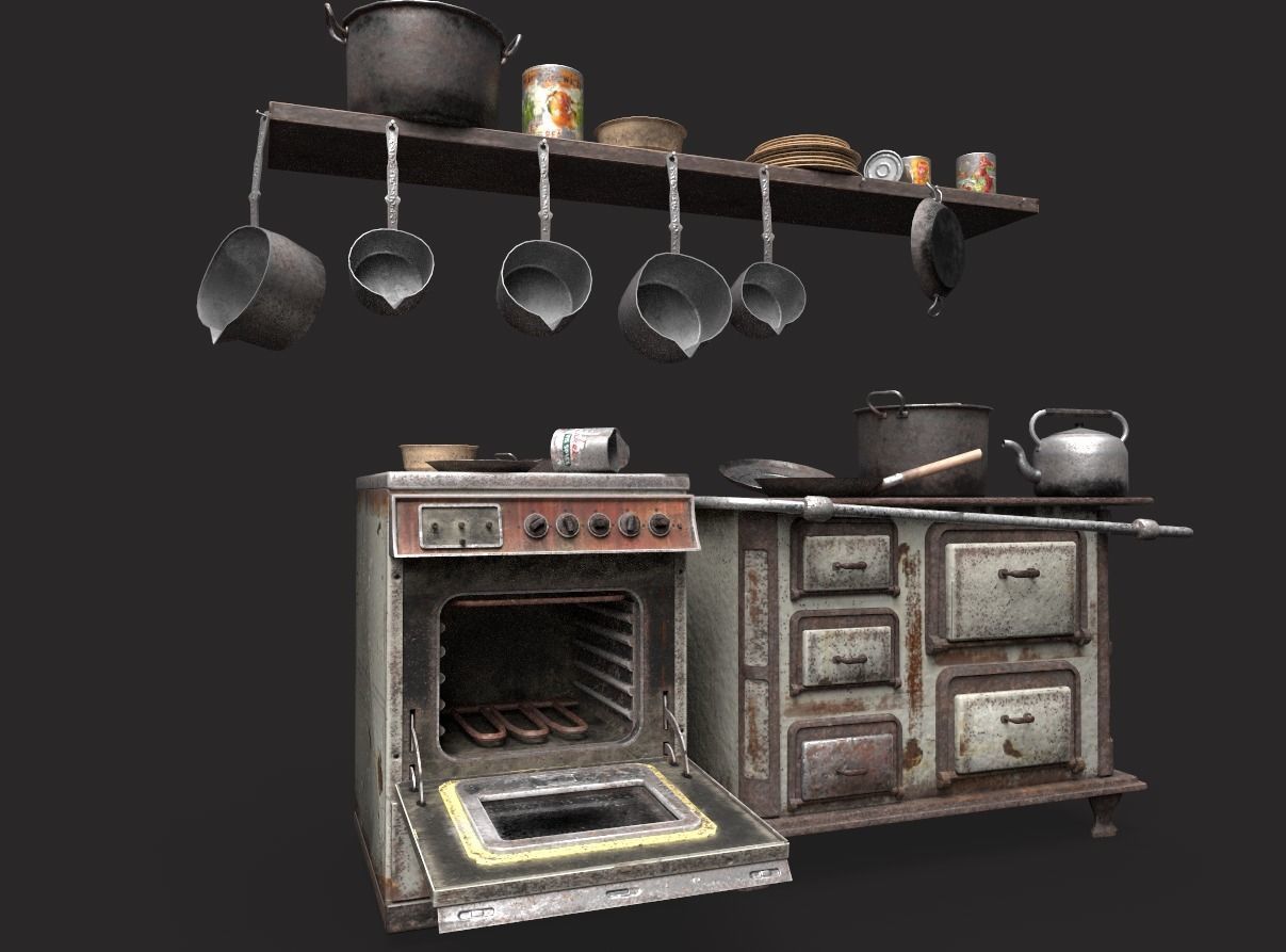 Abandoned Kitchen 3D model_4