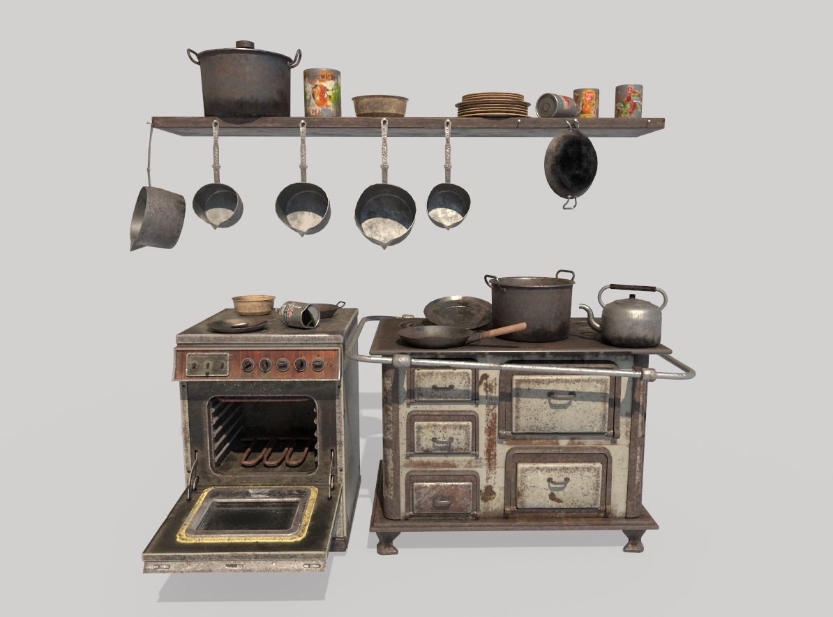 Abandoned Kitchen 3D model_1
