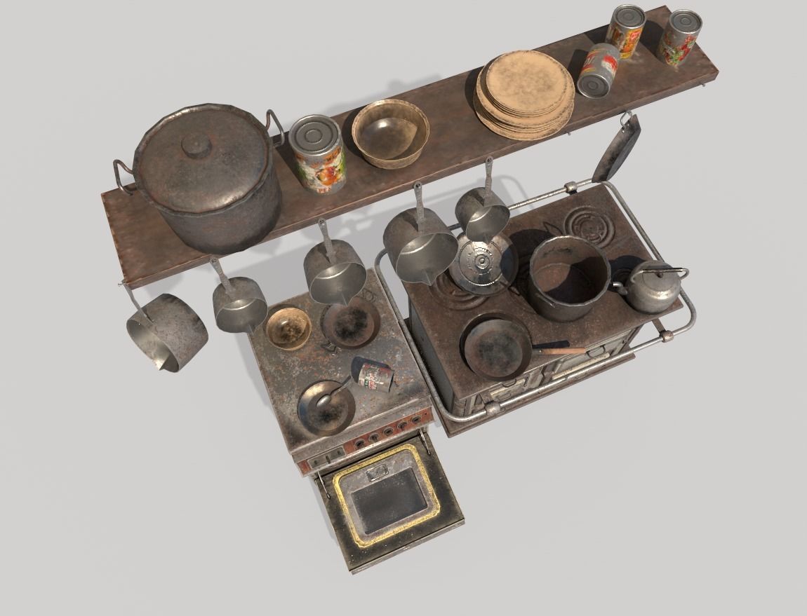 Abandoned Kitchen 3D model_7