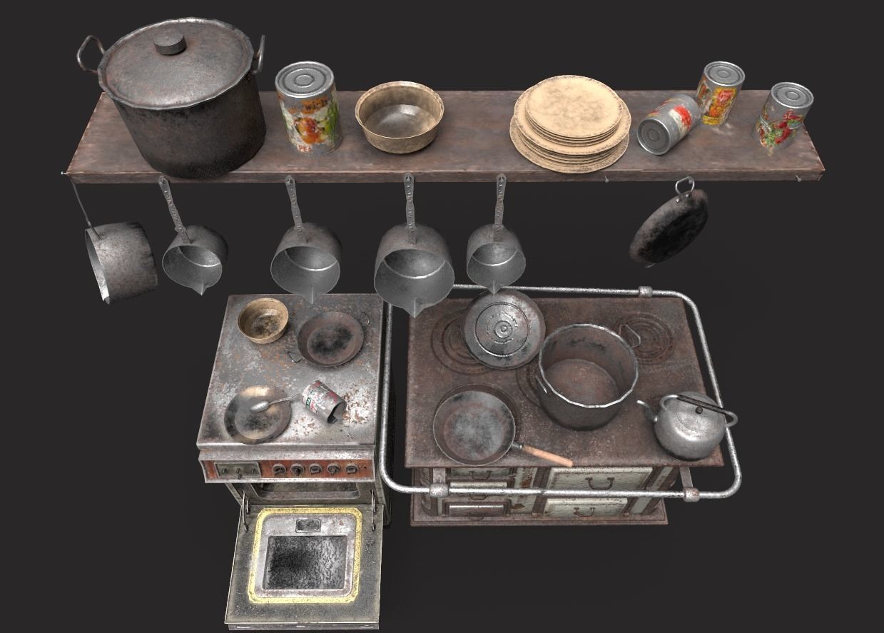 Abandoned Kitchen 3D model_6