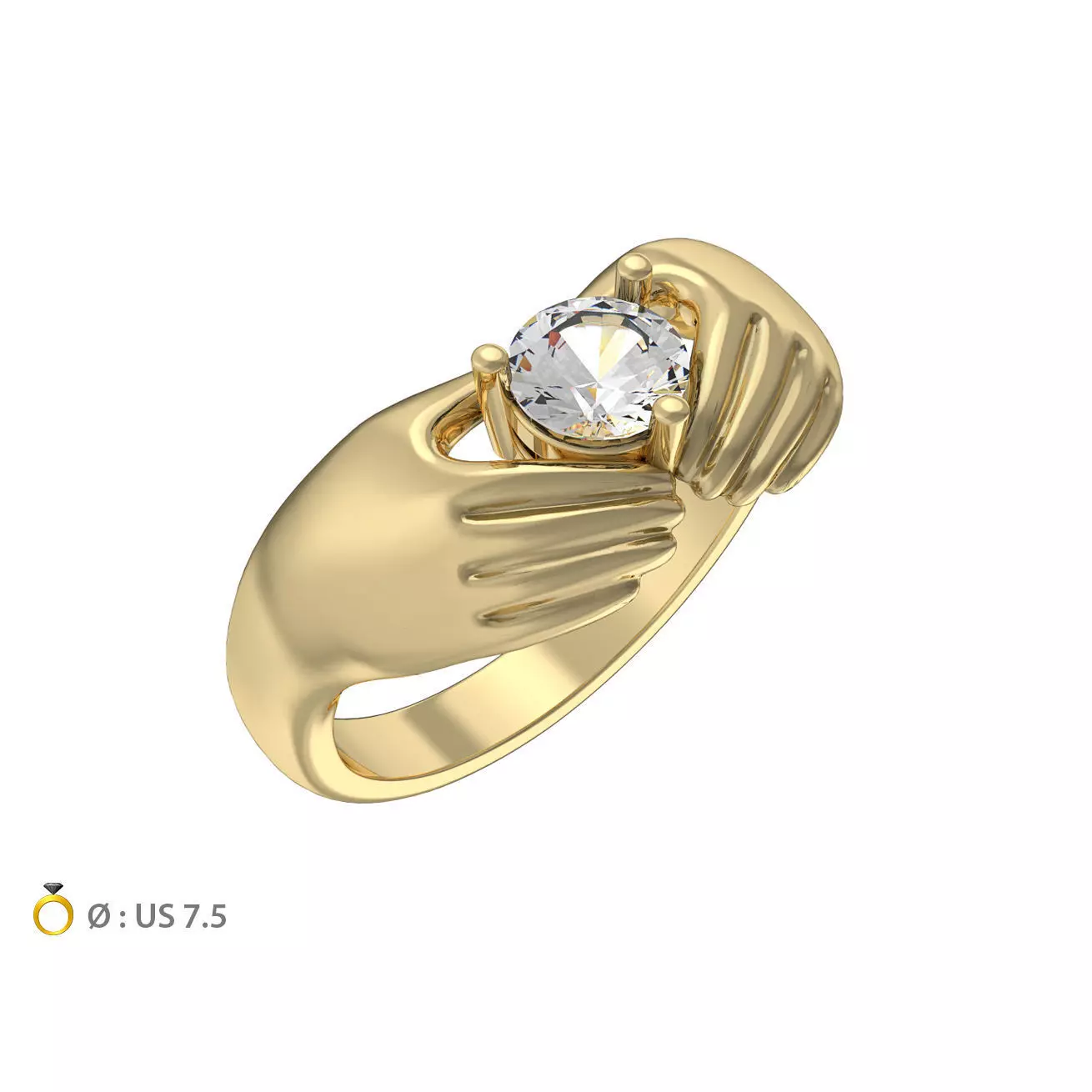 N200 Claddagh 5mm round ring 3D print model