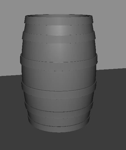 Wooden barrel 3D model_3