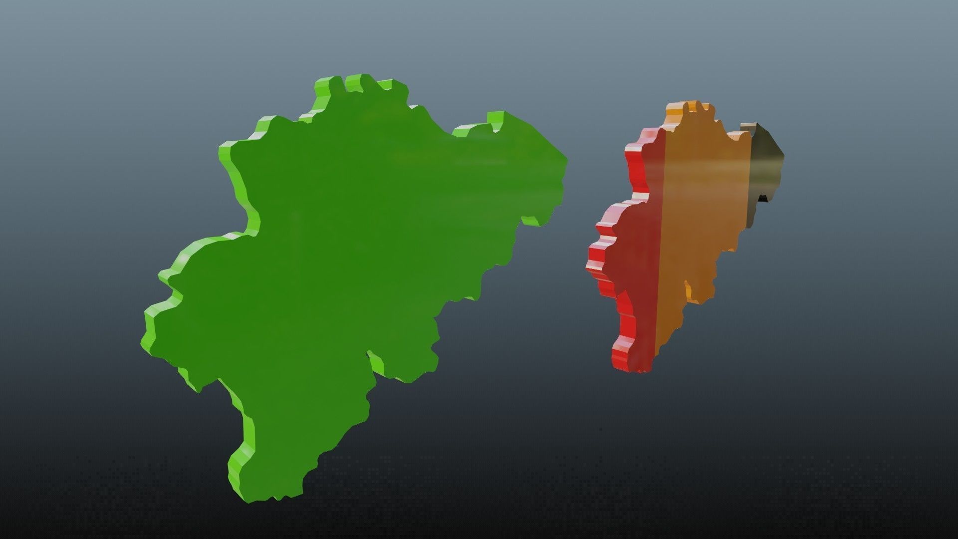 Belgium map symbol Low-poly 3D model_5