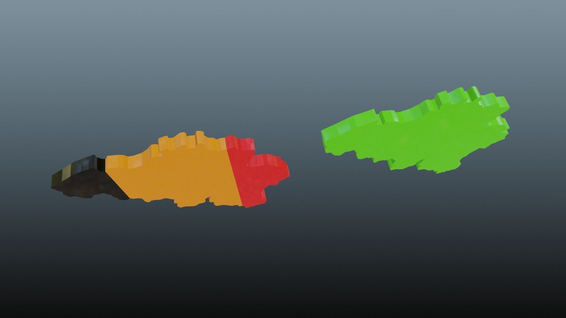 Belgium map symbol Low-poly 3D model_4