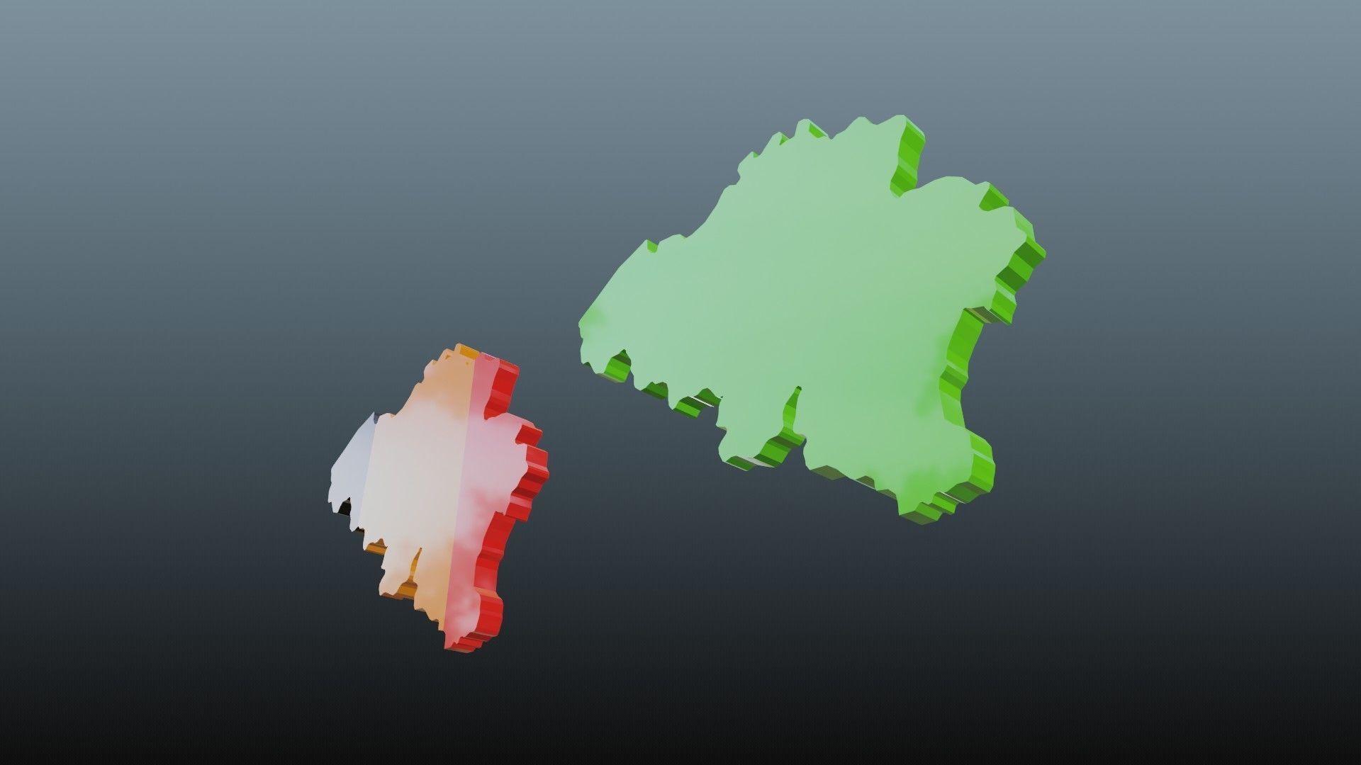 Belgium map symbol Low-poly 3D model_3