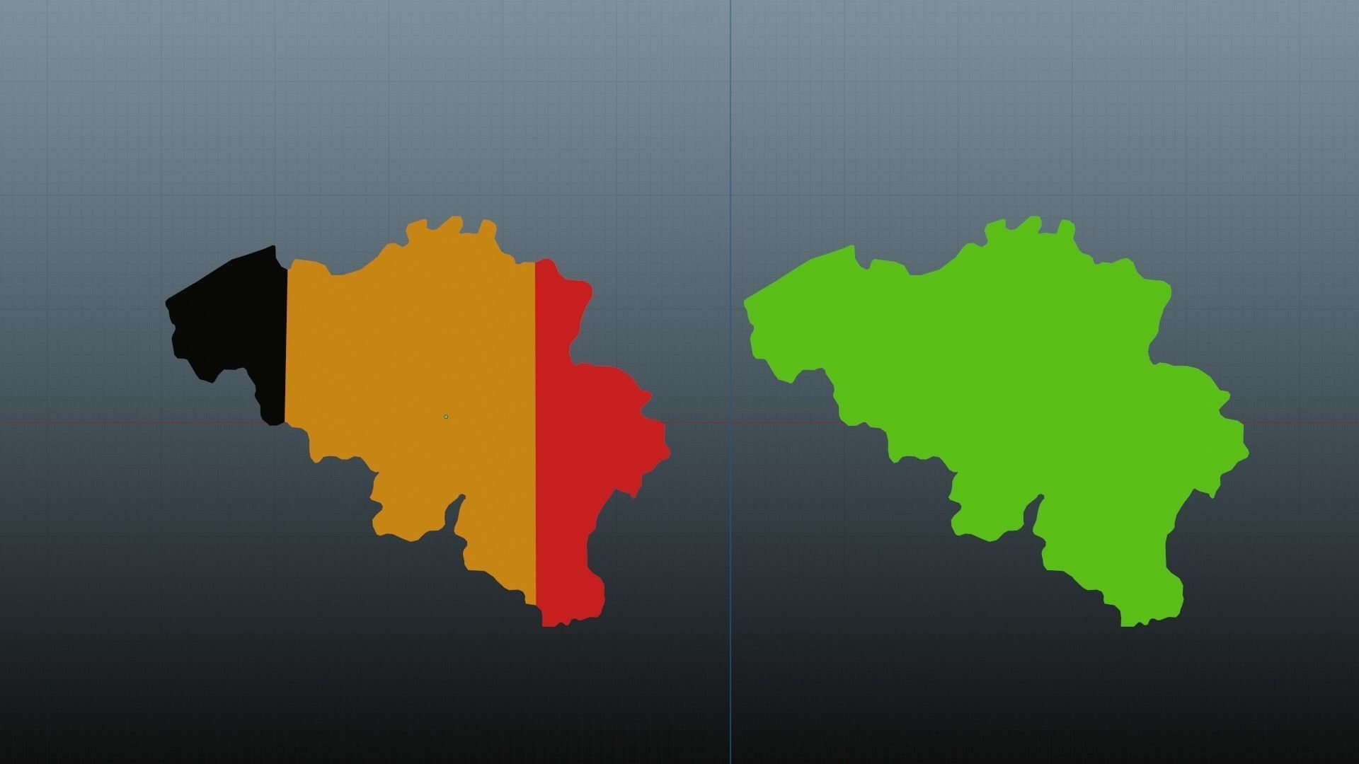 Belgium map symbol Low-poly 3D model_0
