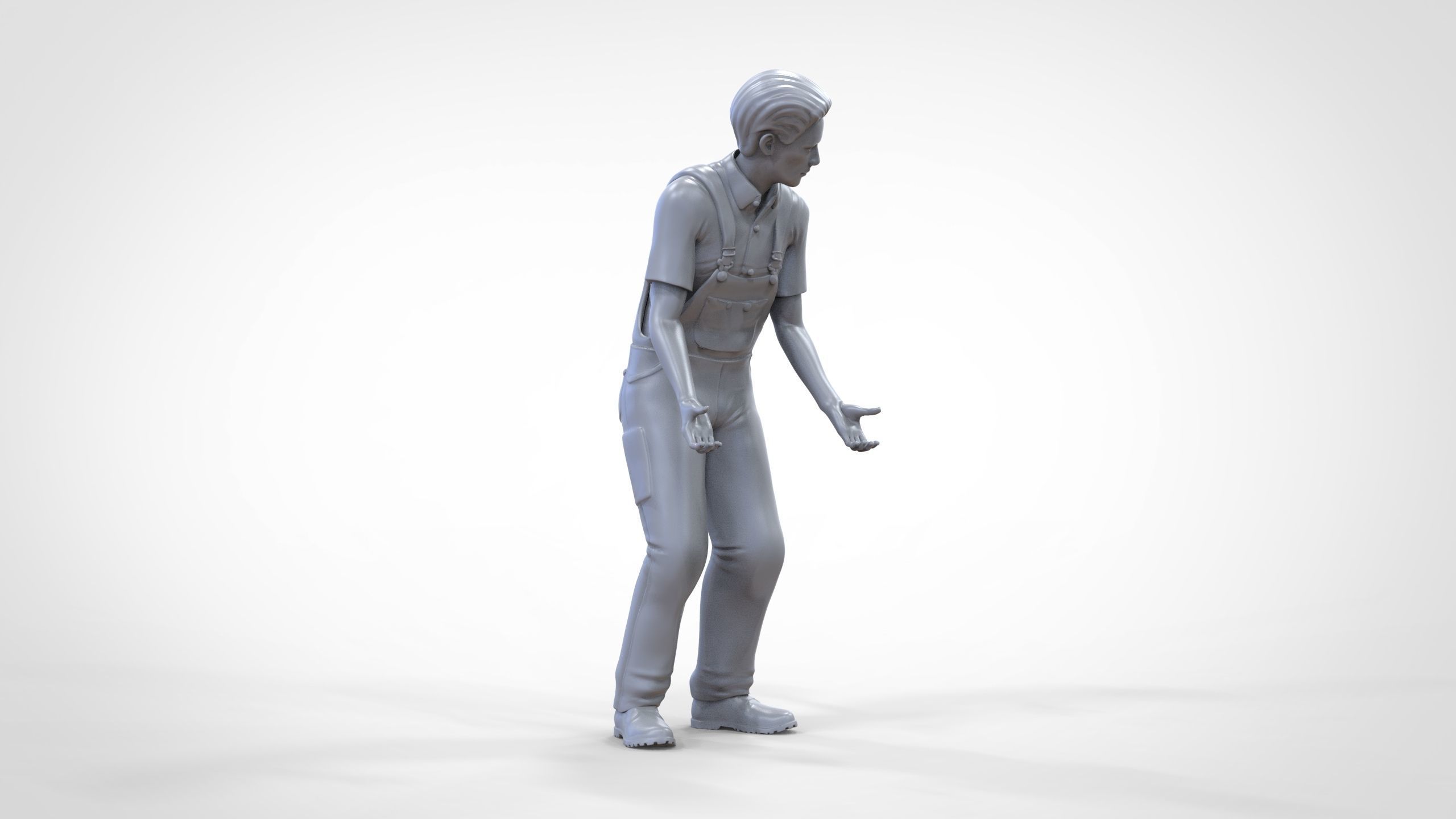 N4 Mechanic Opening car hood or Construction worker 3D print model_30