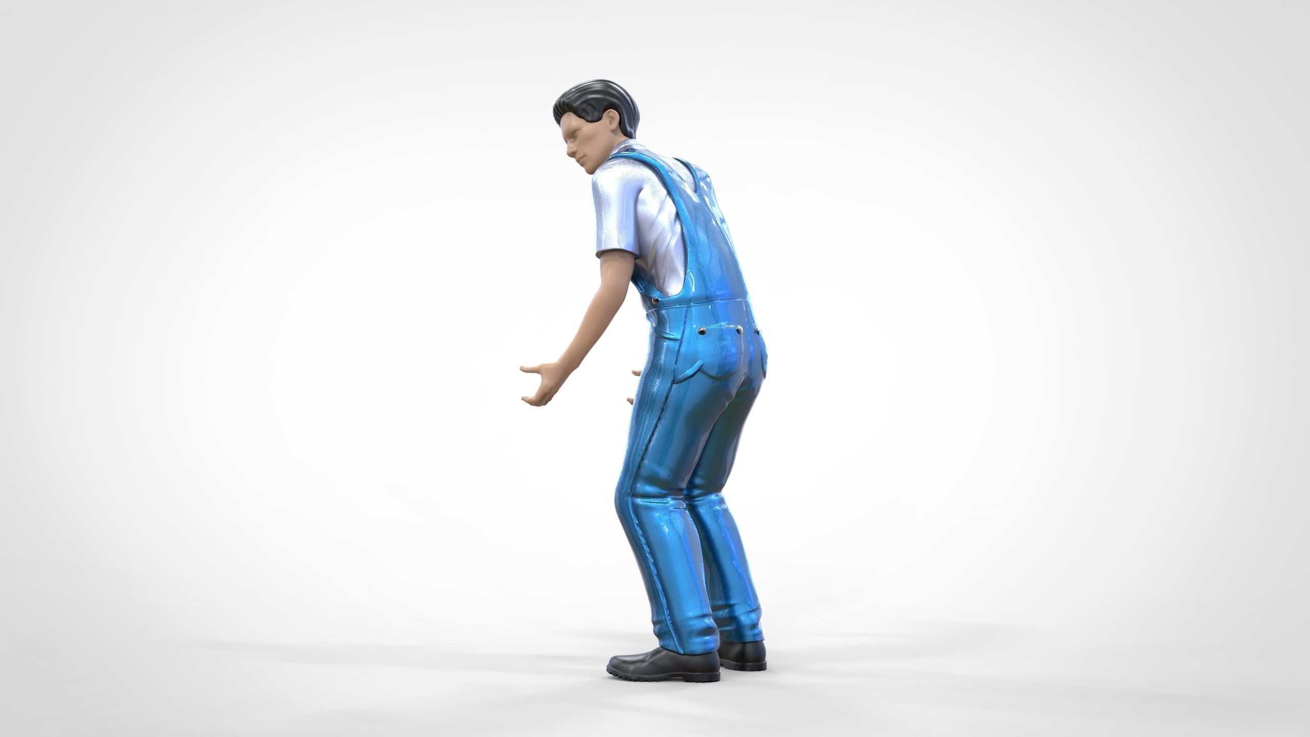 N4 Mechanic Opening car hood or Construction worker 3D print model_9