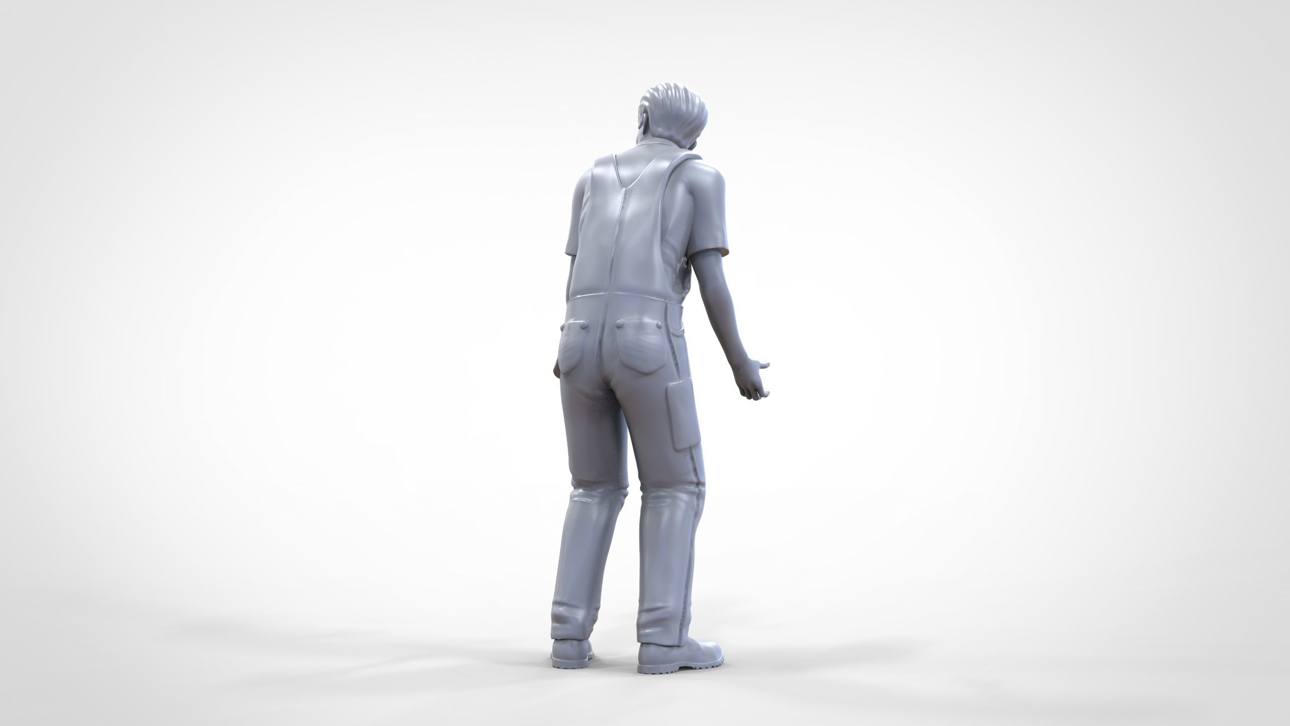 N4 Mechanic Opening car hood or Construction worker 3D print model_26