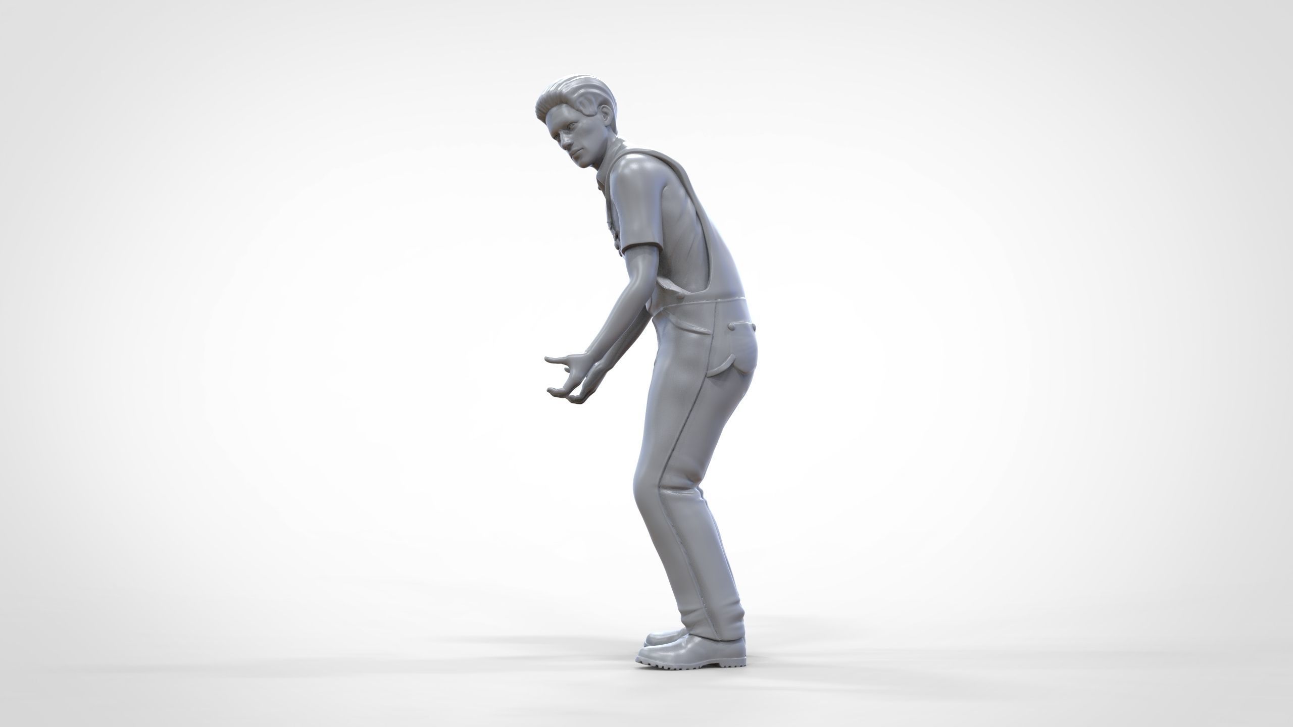 N4 Mechanic Opening car hood or Construction worker 3D print model_23